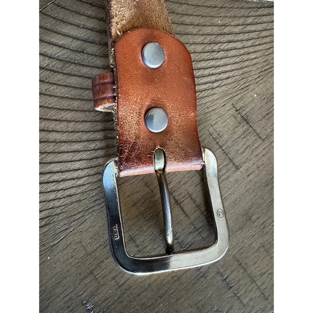 Vintage‎ USA Tooled Leather Belt Size 34/36 | Western Mfg Buckle Boho Workwear